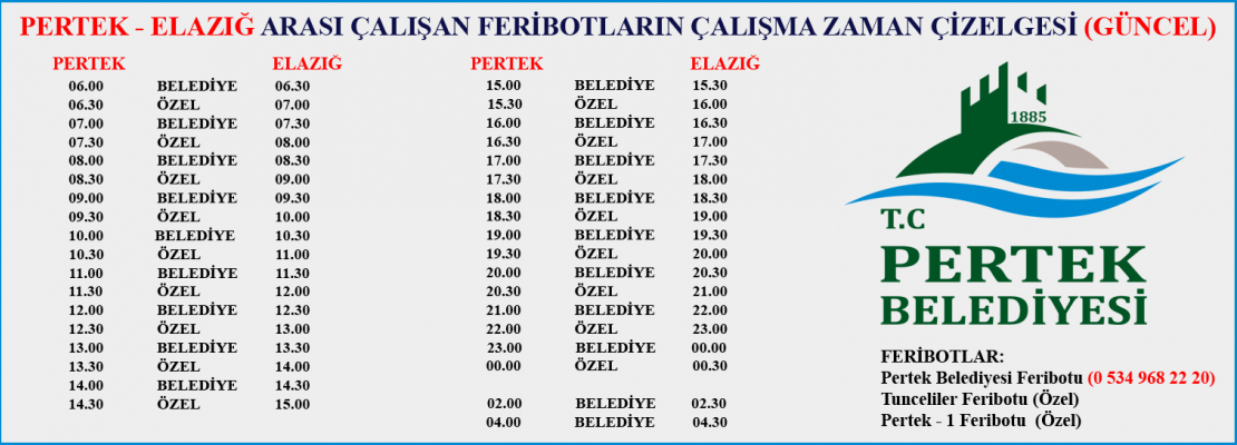 FERİBOT SAATLERİ