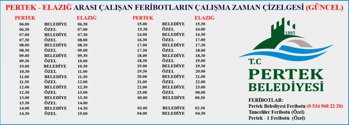 FERİBOT SAATLERİ